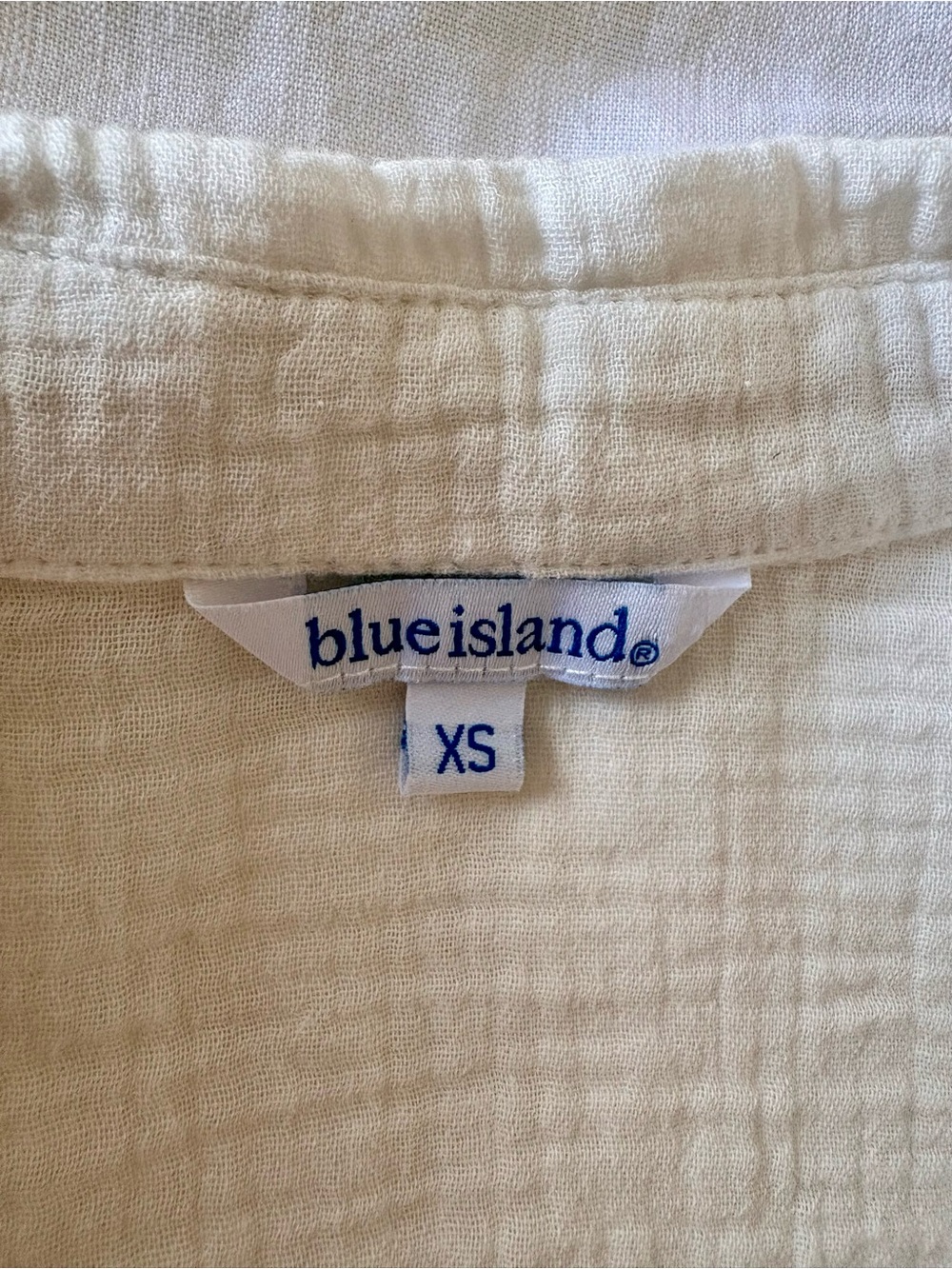 Blue Island St. Tropez Ibiza Mykonos Gauze Button Front Beach Shirt Cover-Up - Picture 6 of 13